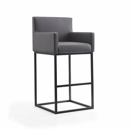 CELEBRACION Ambassador Grey & Black Metal Barstool 42 x 21 x 20.5 in. CE1810780